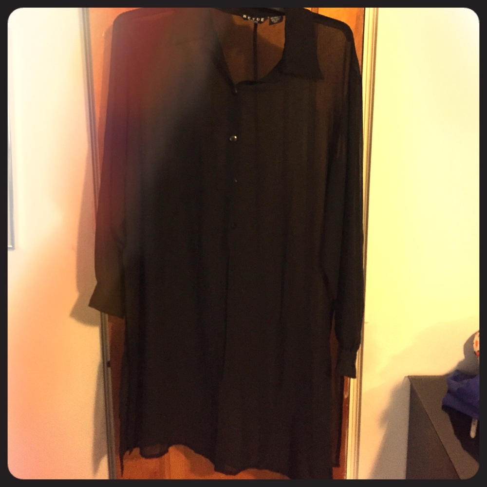 Sheer 3/4 length Tunic Blouse