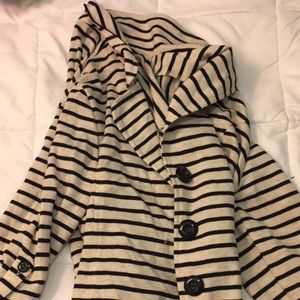 Black and crime stripe blazer