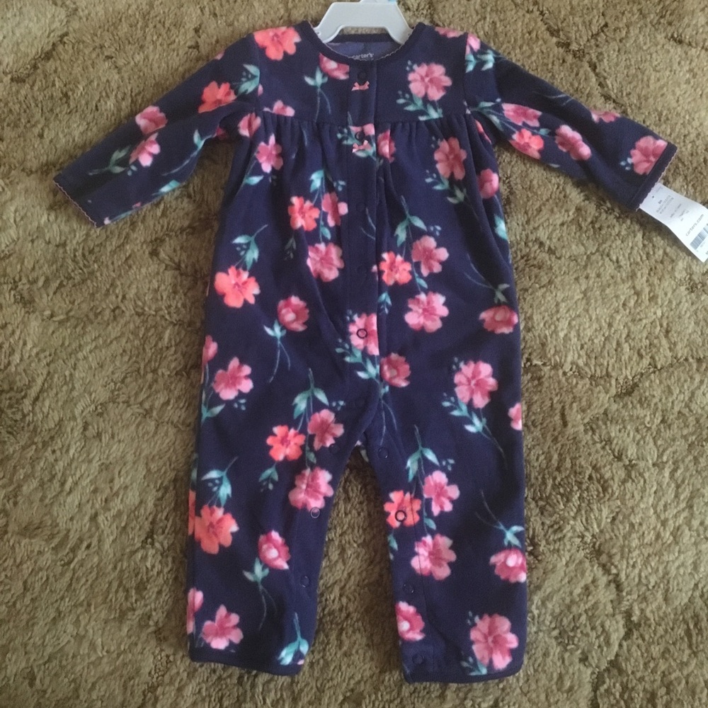 Floral fleece bodysuit.