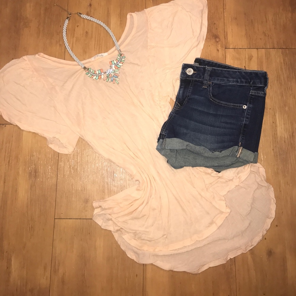 Pastel orange flowy tunic!