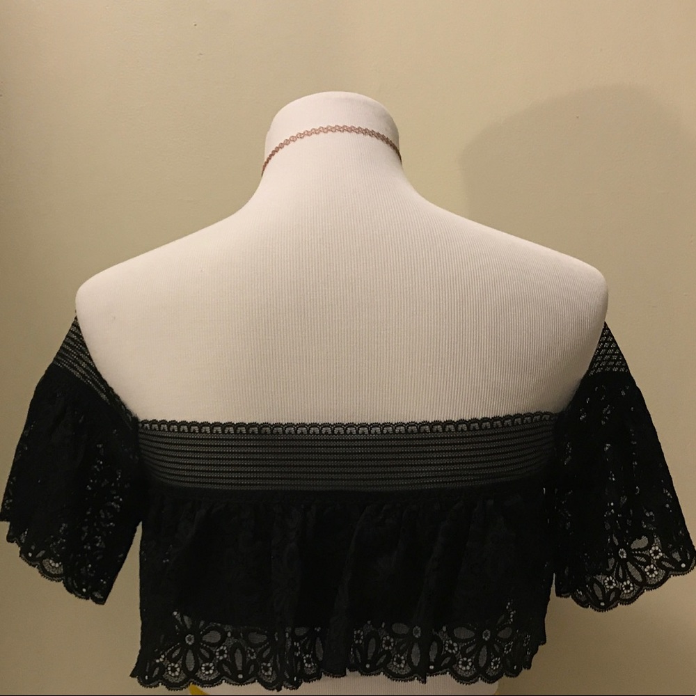 VS PINK Lace Off The Shoulder Bralette - Black - Picture 7 of 7