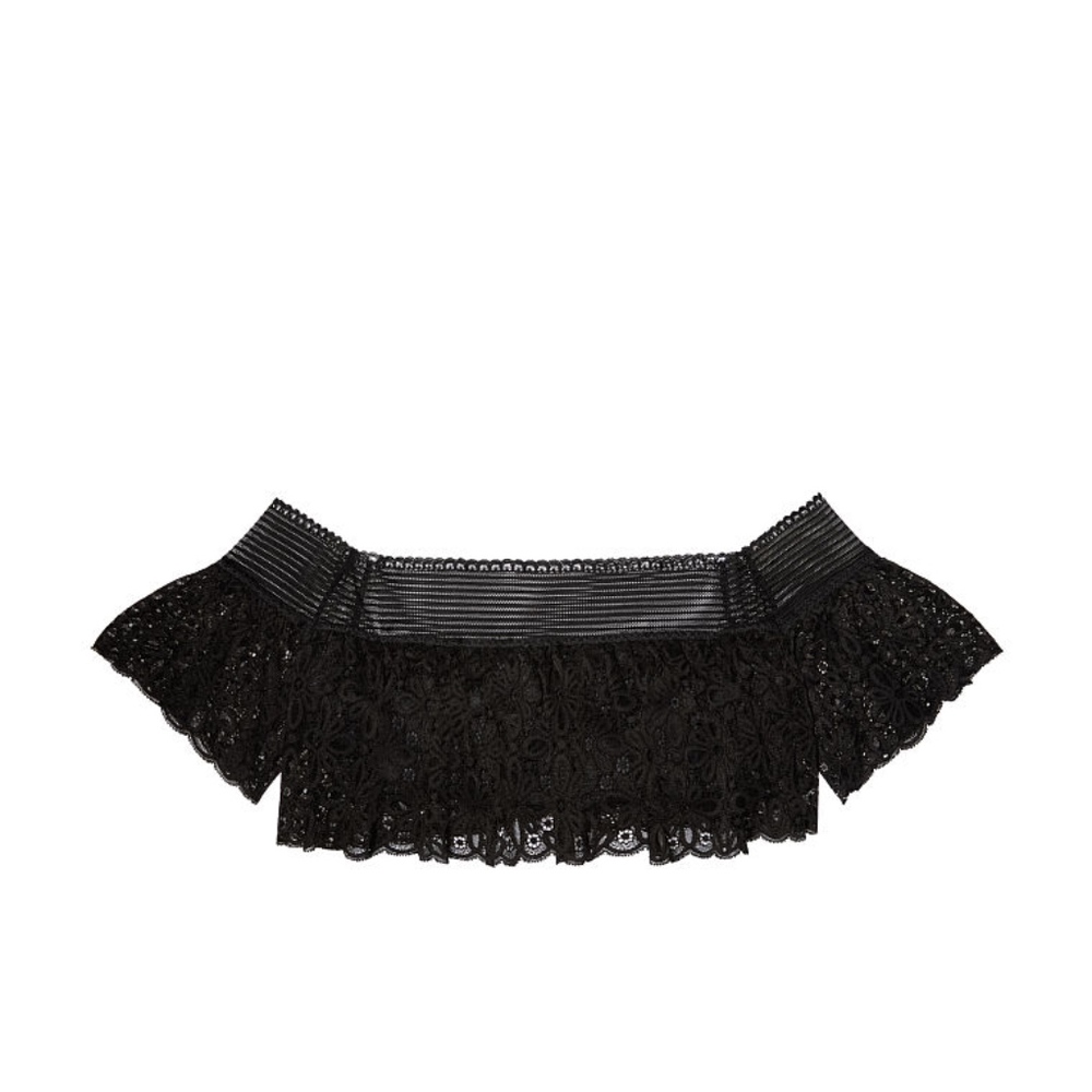 VS PINK Lace Off The Shoulder Bralette - Black - Picture 4 of 7
