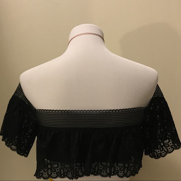 VS PINK Lace Off The Shoulder Bralette - Black - Picture 7 of 7