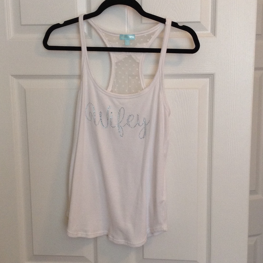 Betsy Johnson 'Wifey' White Tank