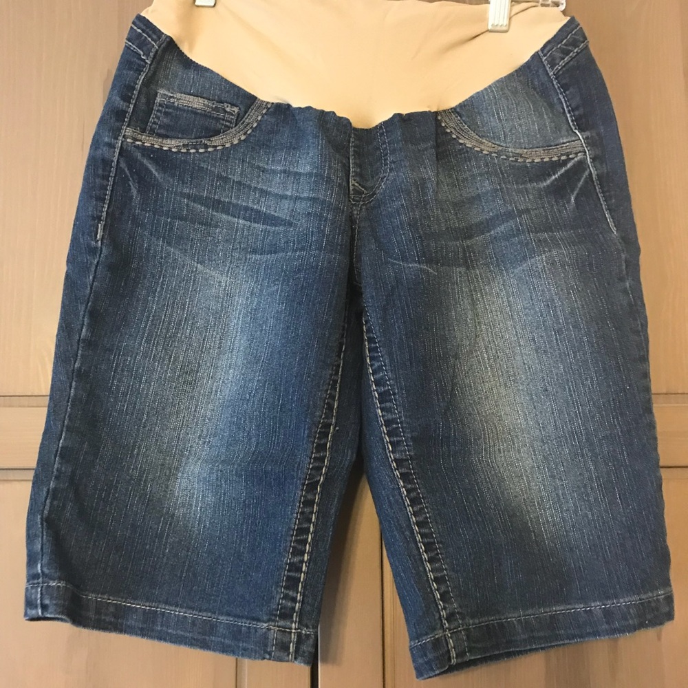 Motherhood Maternity Denim Bermuda Shorts - medium