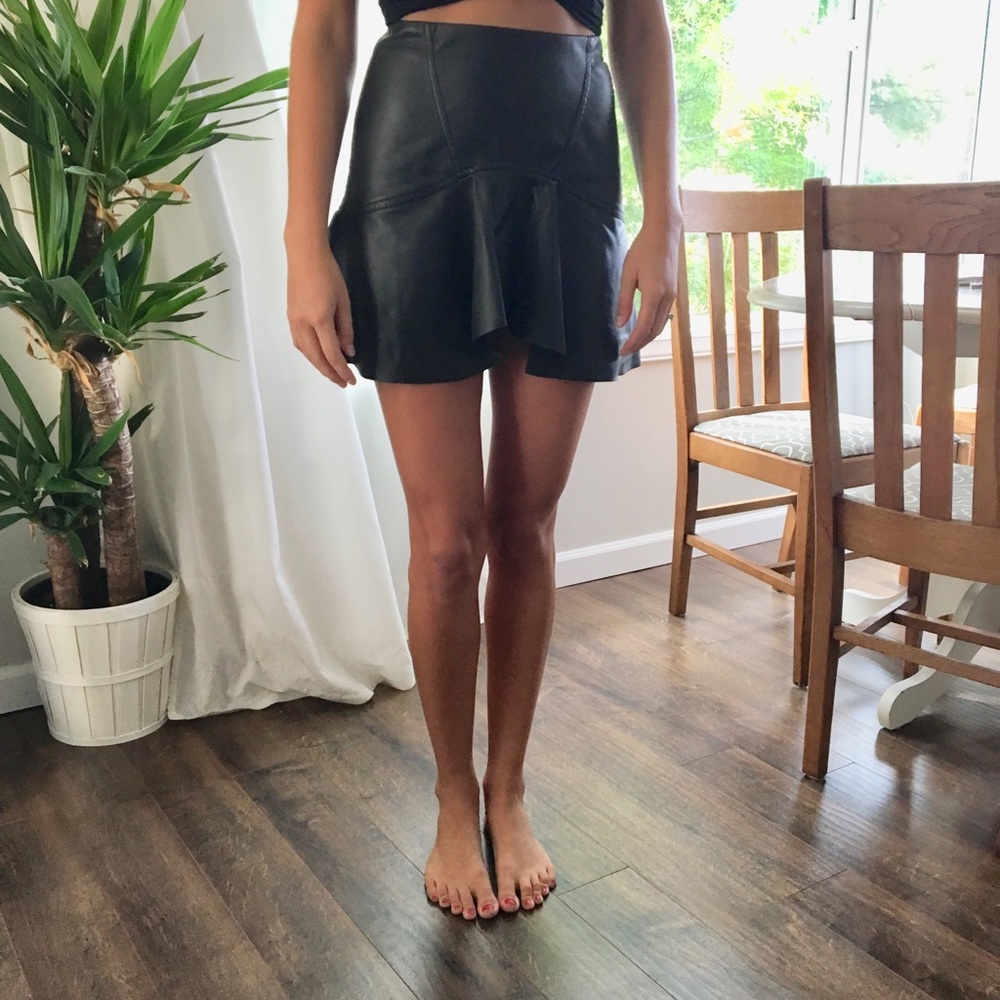 Zara black pleather mini skirt