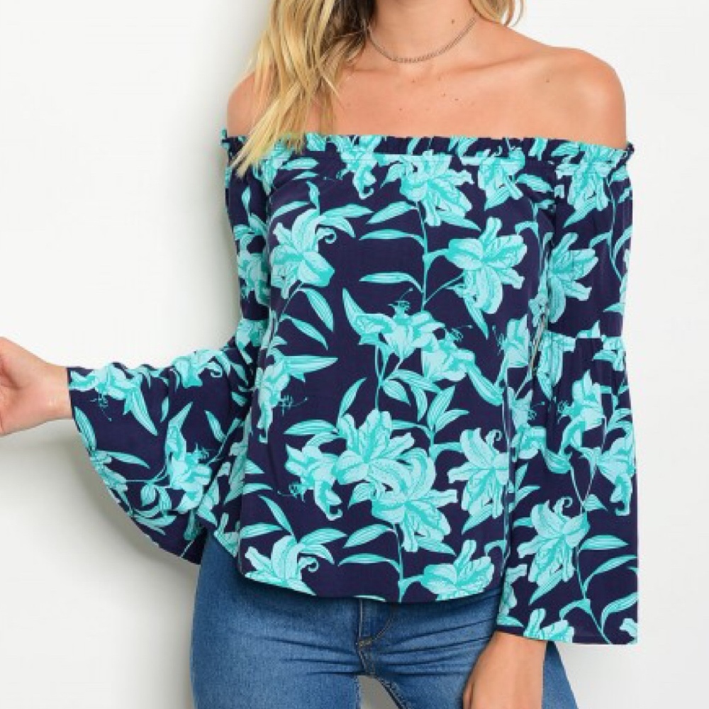 Jade Floral Off Shoulder Blouse