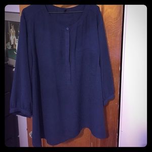 Blue 3/4 sleeve blouse