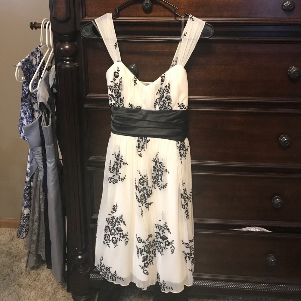Black and white flowered dress