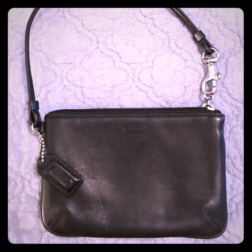 Coach black wristlet