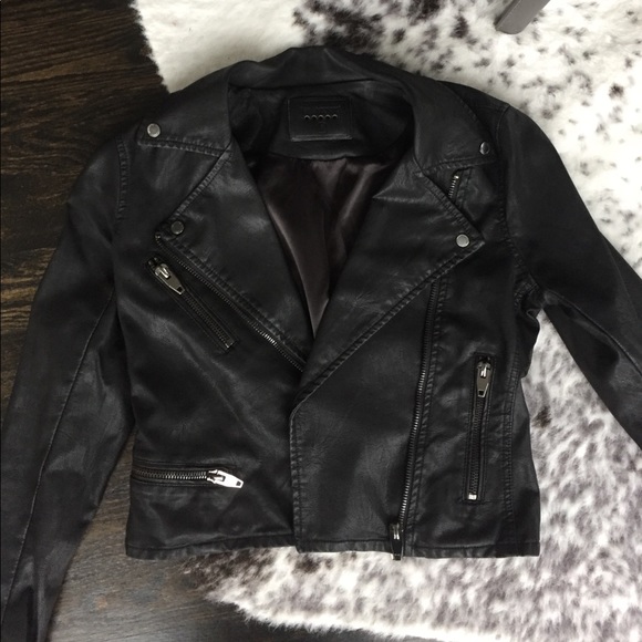 Blank NYC Black Faux Leather Jacket Size Small