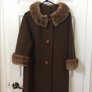 Vintages mink trimmed coat