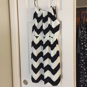 Black and white chevron dress