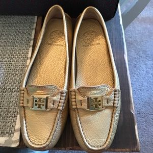 Tory Burch Gold Driving Shoes