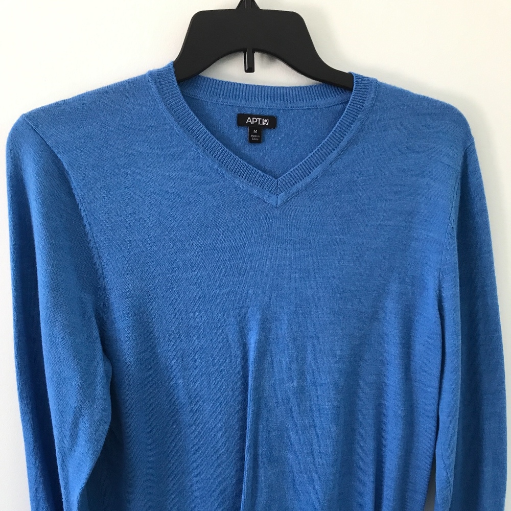 Mens Blue V-Neck Sweater
