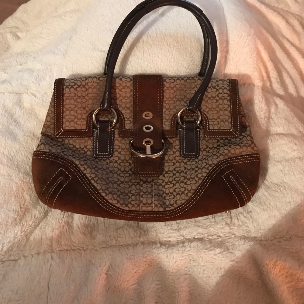 🔥Vintage Coach Purse-suede detailing EUC like new