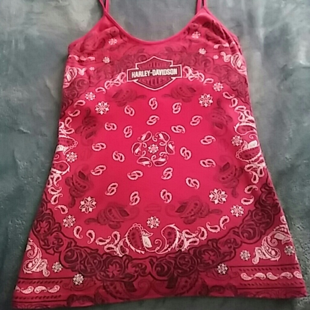 Harley Davidson red bandana tank
