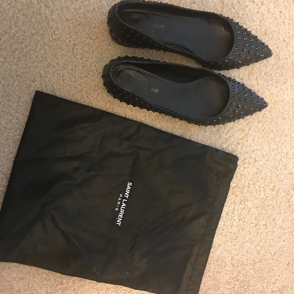 Saint Laurent black studded flats