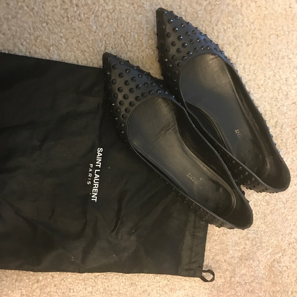 Saint Laurent black studded flats - Picture 2 of 5