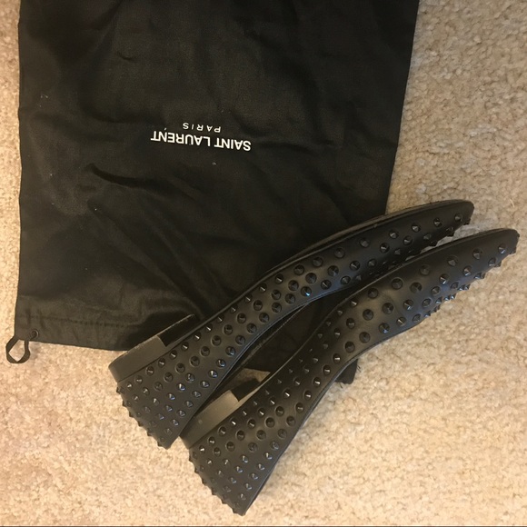 Saint Laurent black studded flats - Picture 3 of 5