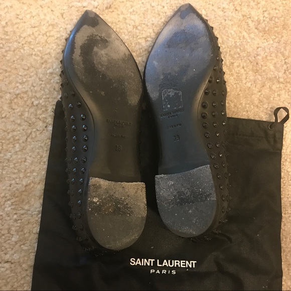 Saint Laurent black studded flats - Picture 5 of 5
