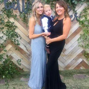 Adrianna Papell beaded blouson Art Deco Gown