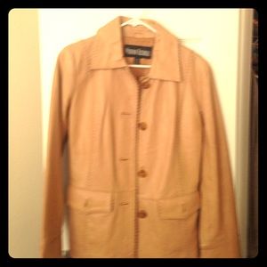 Yellow genuine leather jacket