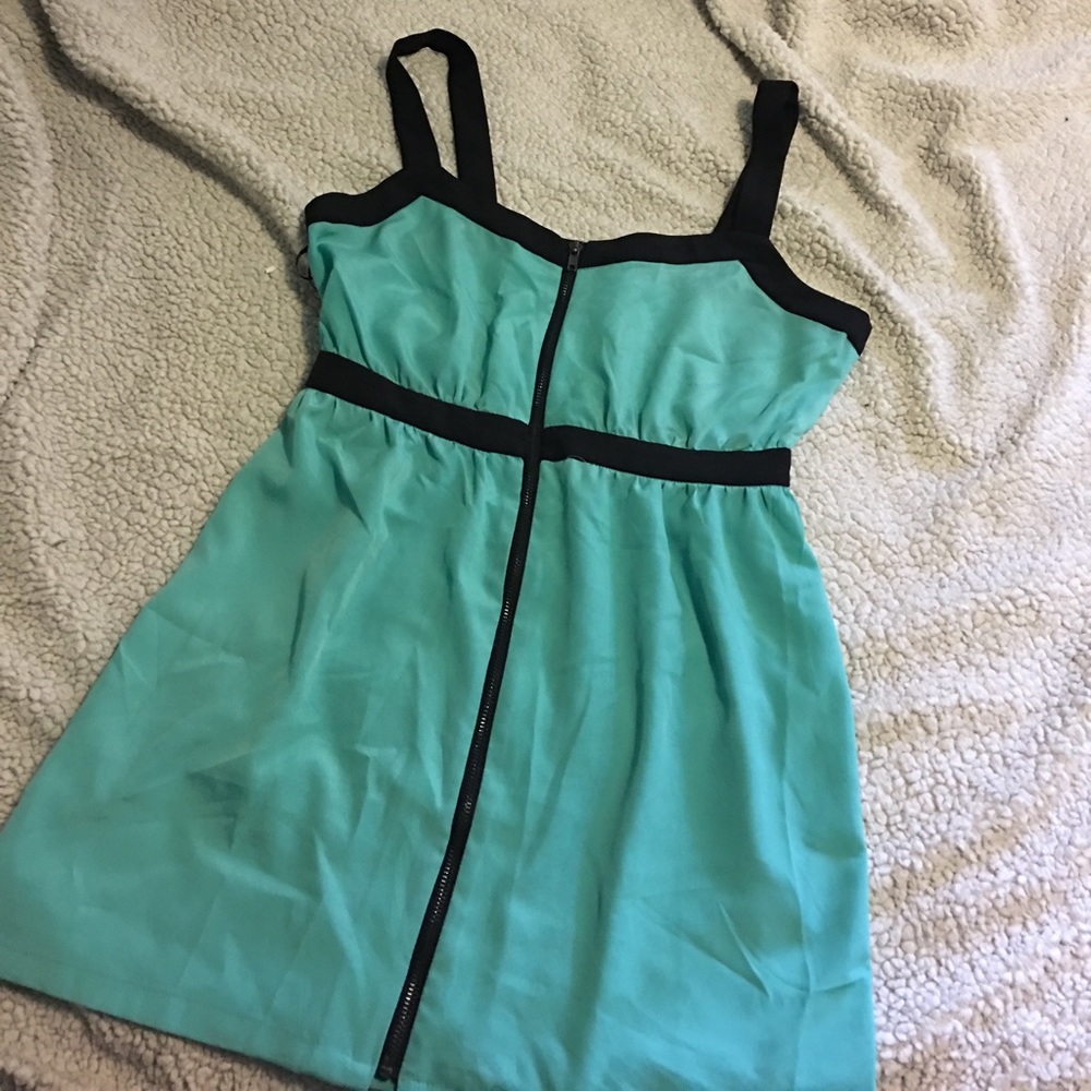 Teal/turquoise zippered dress