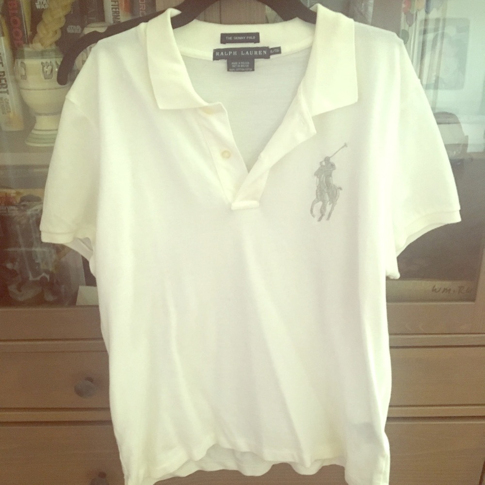 White “the skinny polo” shirt never worn nwot