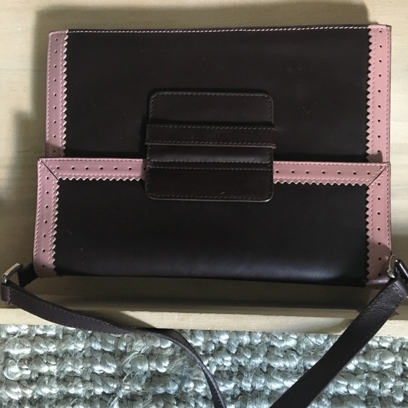 J Crew Pink and Brown Retro Style Envelope Bag - Picture 2 of 4