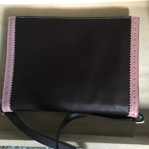 J Crew Pink and Brown Retro Style Envelope Bag - Picture 3 of 4