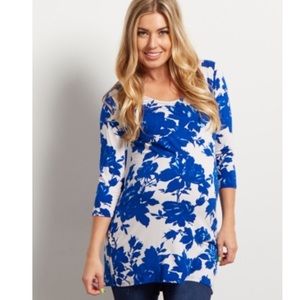 Pinkblush blue and white floral shirt