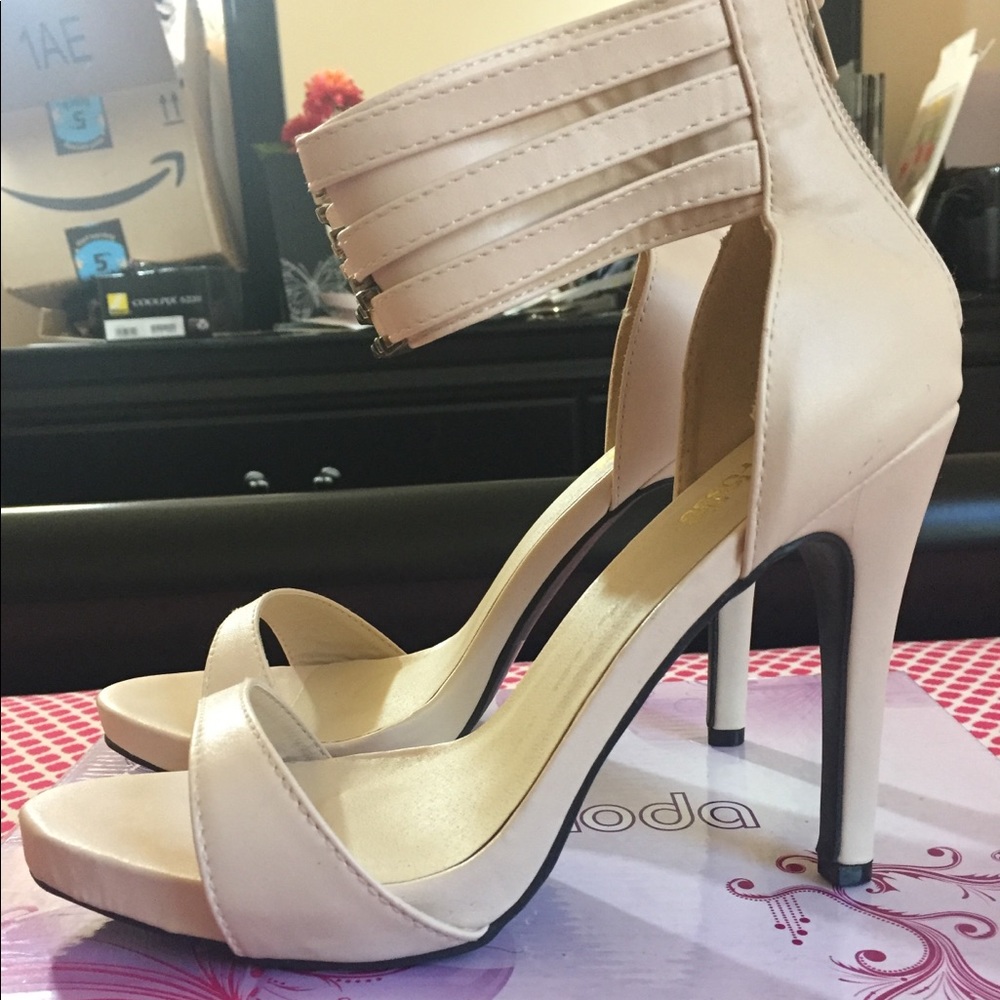 Gold Embellished Strappy Heels