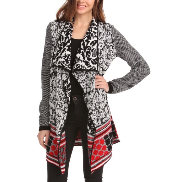 Desigual Sweaters - Desigual Oversized Mixed Print Cardigan