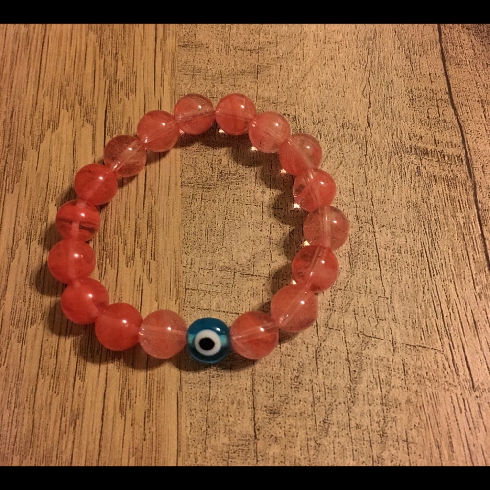 Pink jade evil eye Charma
