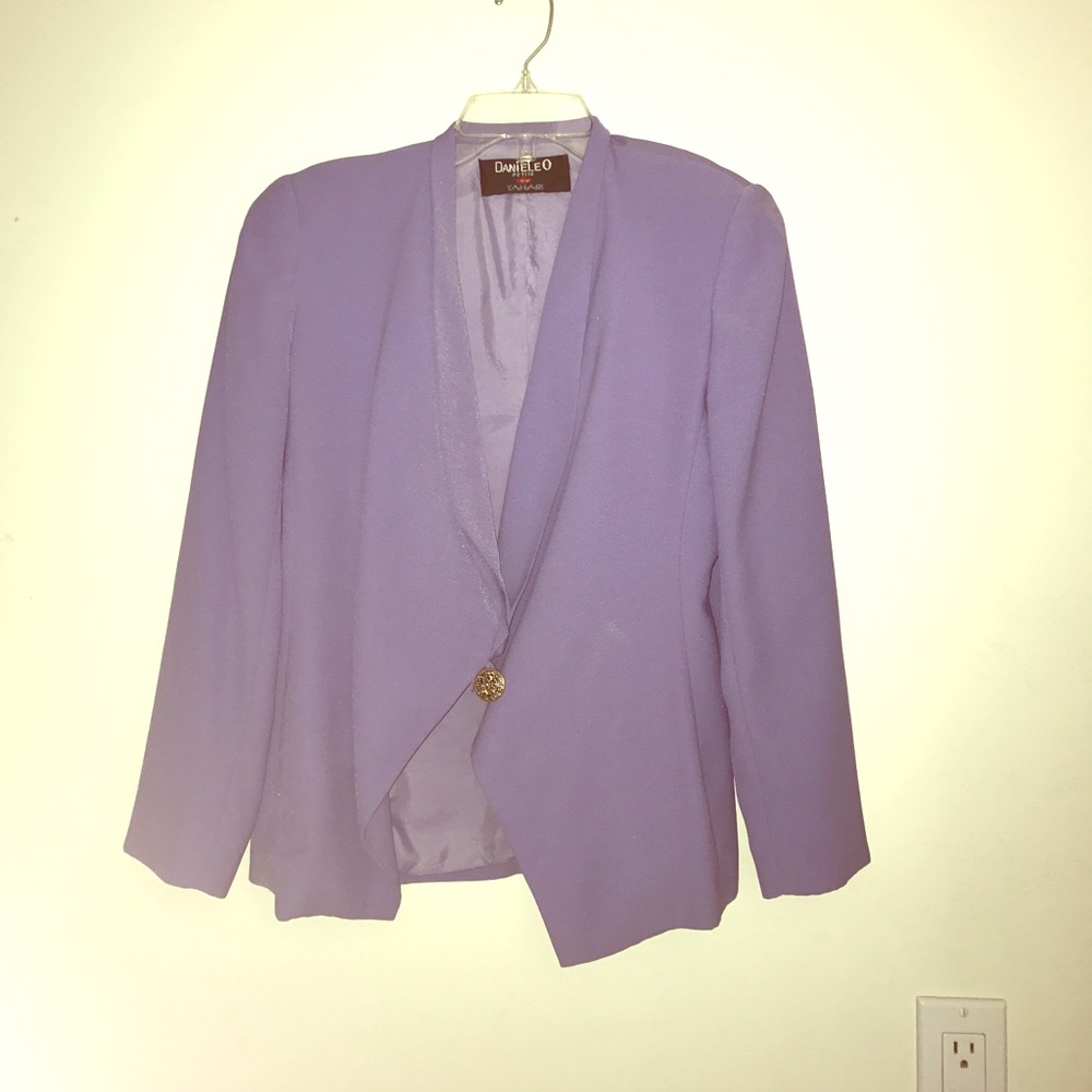 90s purple blazer with shoulder pads