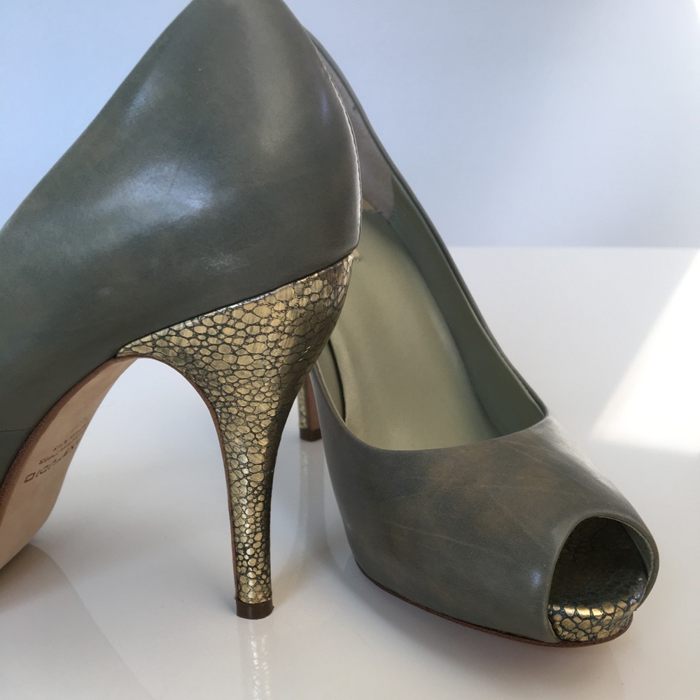 Green and gold shoes