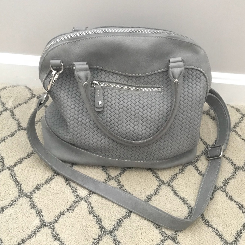 Beautiful Roots Grey Leather Bag