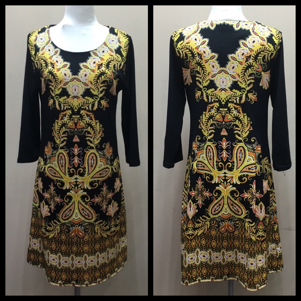 🌻 🌾MAGIC Quarter sleeve mini dress size L 🌼🌾