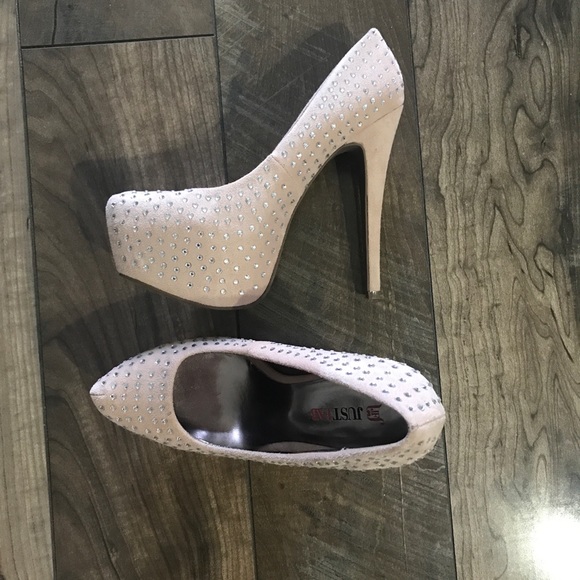 NWOT Rhinestone Embellished Heels - Picture 2 of 2