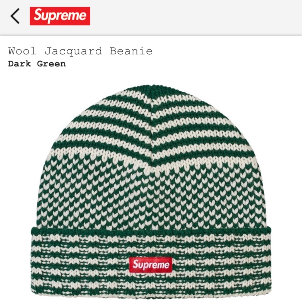 SUPREME FW17 Wool Jacquard Beanie