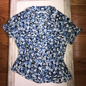 Floral peplum blouse (S)