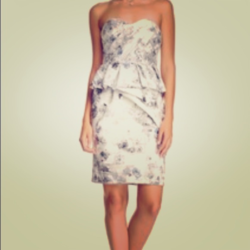 Mikael Aghal size 0 floral printed peplum dress