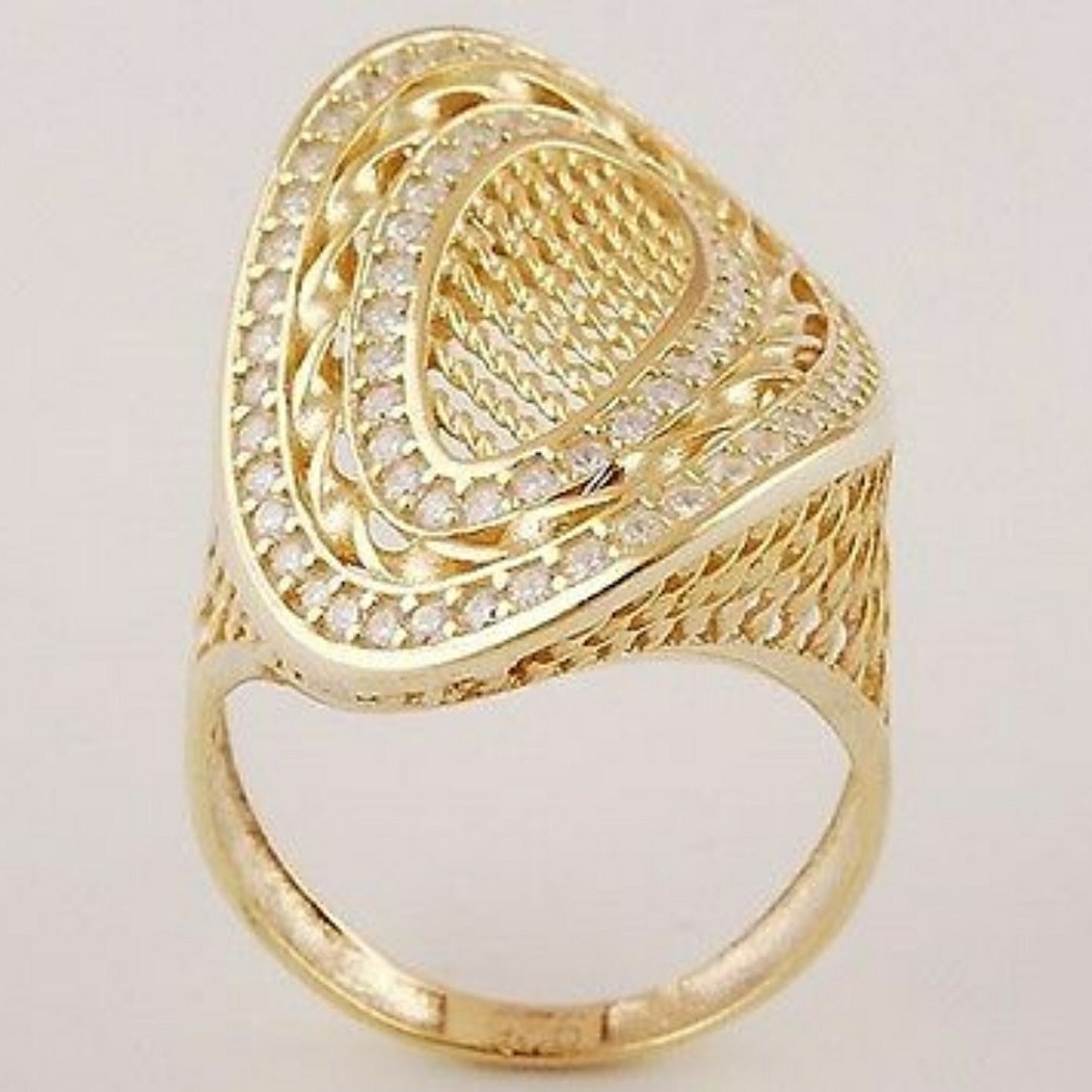 Cubic Ziconia  Diamond Gold Ring. New