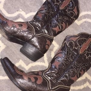 Leather cowboy boots