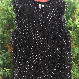 Black and white polka dot blouse