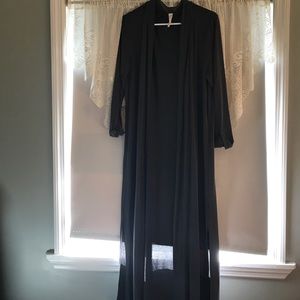 Grey floor length duster Size L