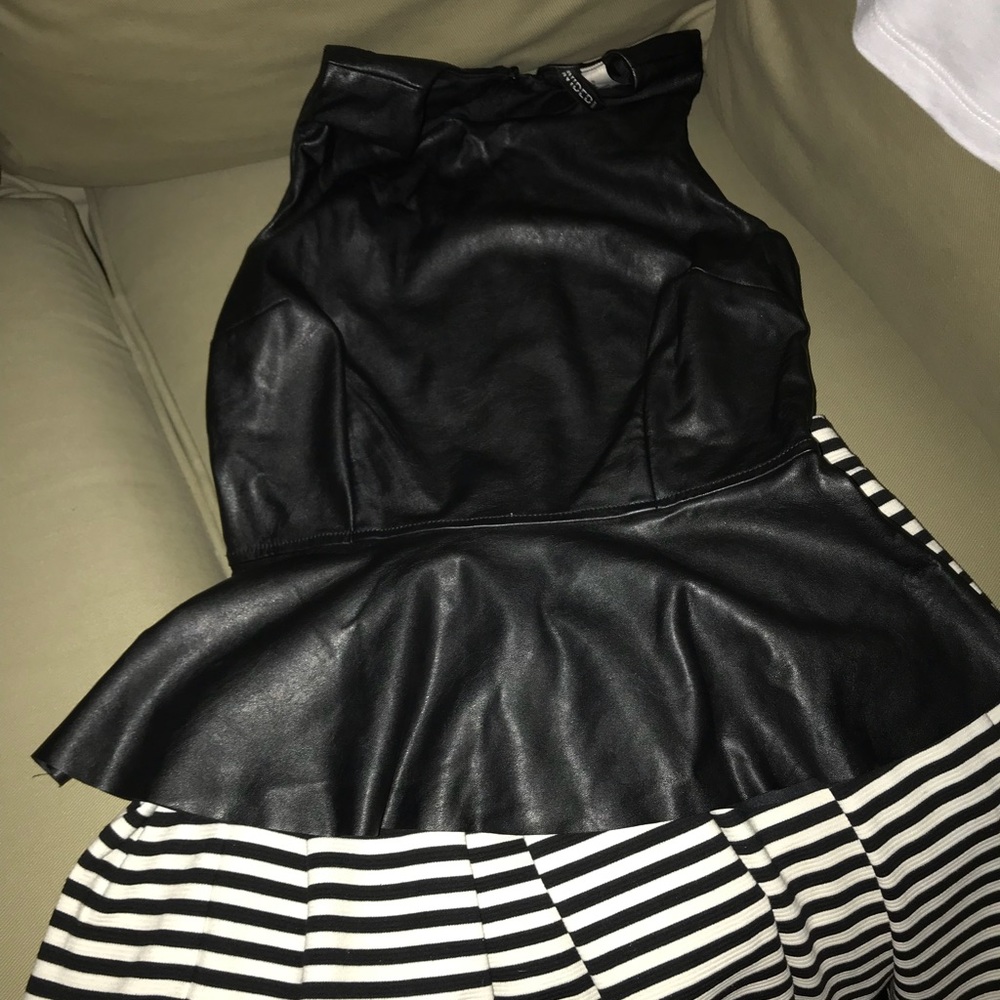 Leather-like Peplum top