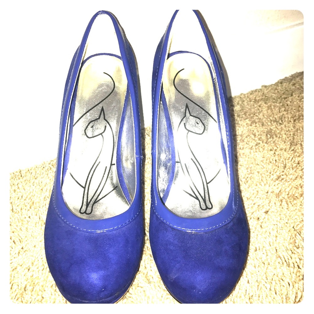 Blue suede high heels ✨Baby Phat