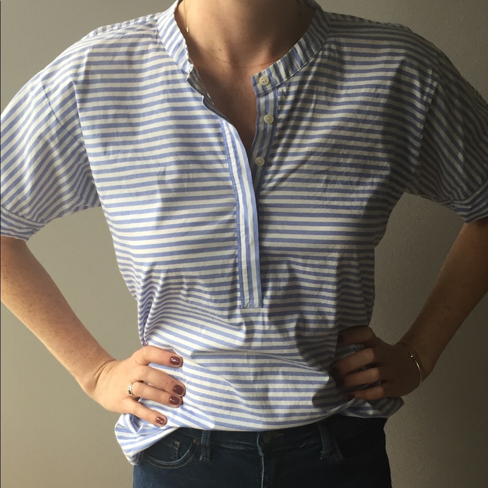 Jcrew short sleeve striped dress shirt